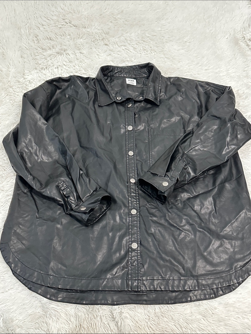 🧁 Cotton On Faux Leather Shirt Jacket